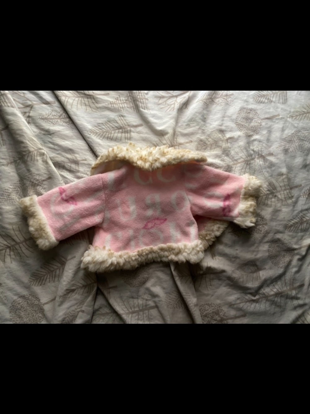 Pink Faux Shearling Trim Baby Nonhuman Doll Jacket